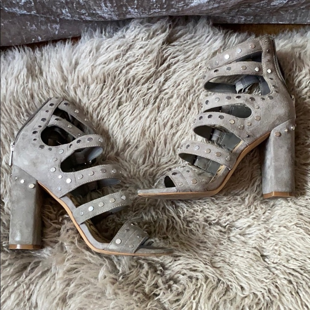 Sam Edelman Suede Studded Stacked Heel Sandal - image 3